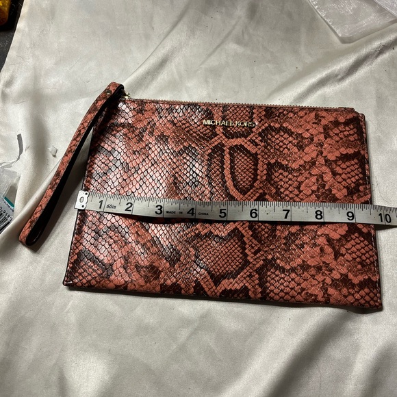 Michael Kors Red Snake Print Clutch - Picture 2 of 8